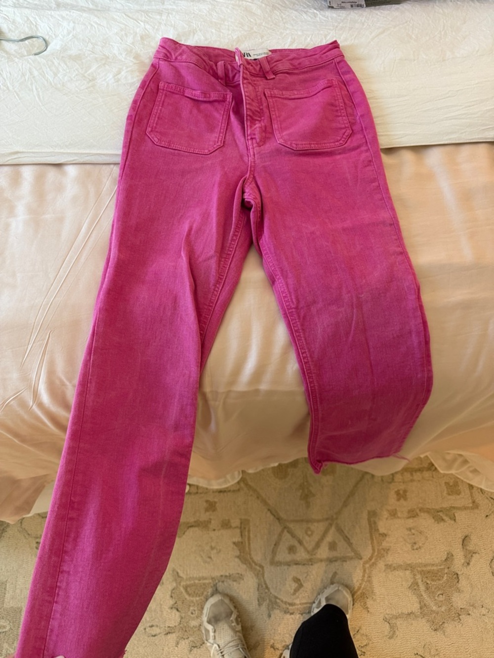 Zara Hot Pink Straight-Leg Jeans